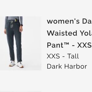 figs high waisted yola- tall skinny scrub pants dark harbor
